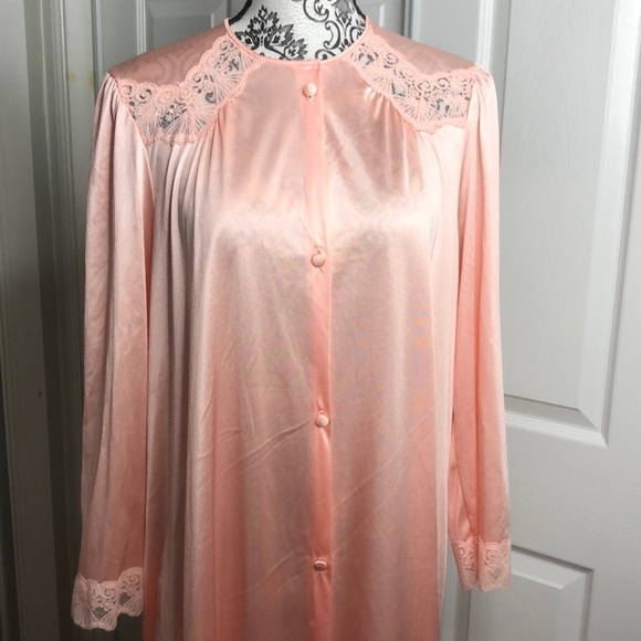 Vintage Vanity Fair Long Night Gown Dressing Gown S Grandma Core - Picture 1 of 7